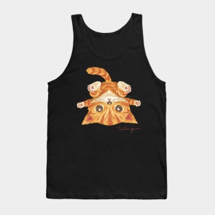 Tabby cat upside-down Tank Top